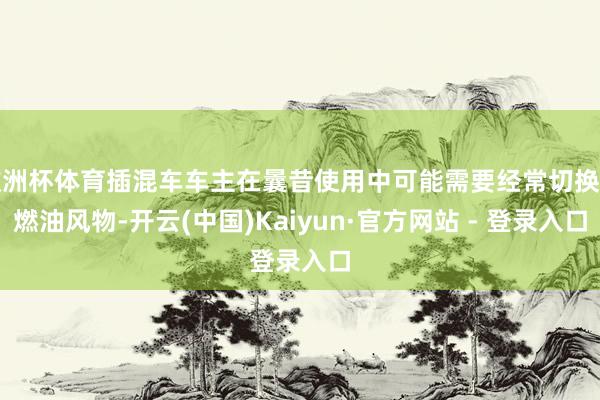 欧洲杯体育插混车车主在曩昔使用中可能需要经常切换至燃油风物-开云(中国)Kaiyun·官方网站 - 登录入口