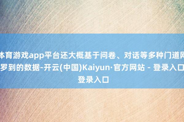 体育游戏app平台还大概基于问卷、对话等多种门道网罗到的数据-开云(中国)Kaiyun·官方网站 - 登录入口
