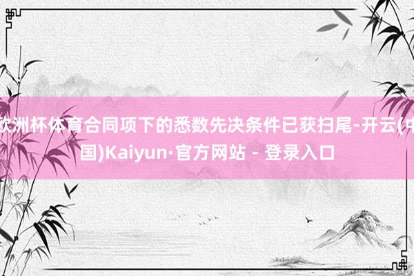 欧洲杯体育合同项下的悉数先决条件已获扫尾-开云(中国)Kaiyun·官方网站 - 登录入口