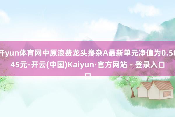 开yun体育网中原浪费龙头搀杂A最新单元净值为0.5845元-开云(中国)Kaiyun·官方网站 - 登录入口